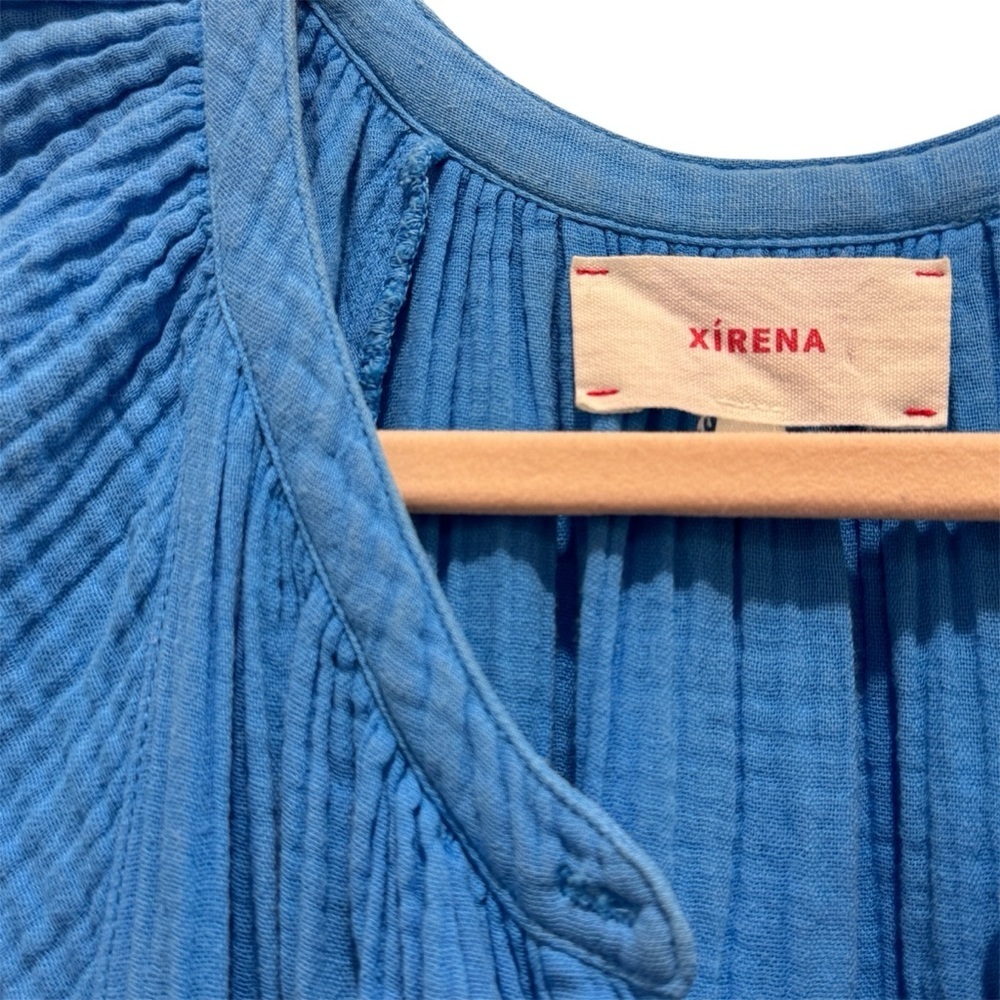 Xirena Jude Mini Dress in Acqua Cotton Gauze Belted Boho Casual Blue Sz M - Picture 12 of 16